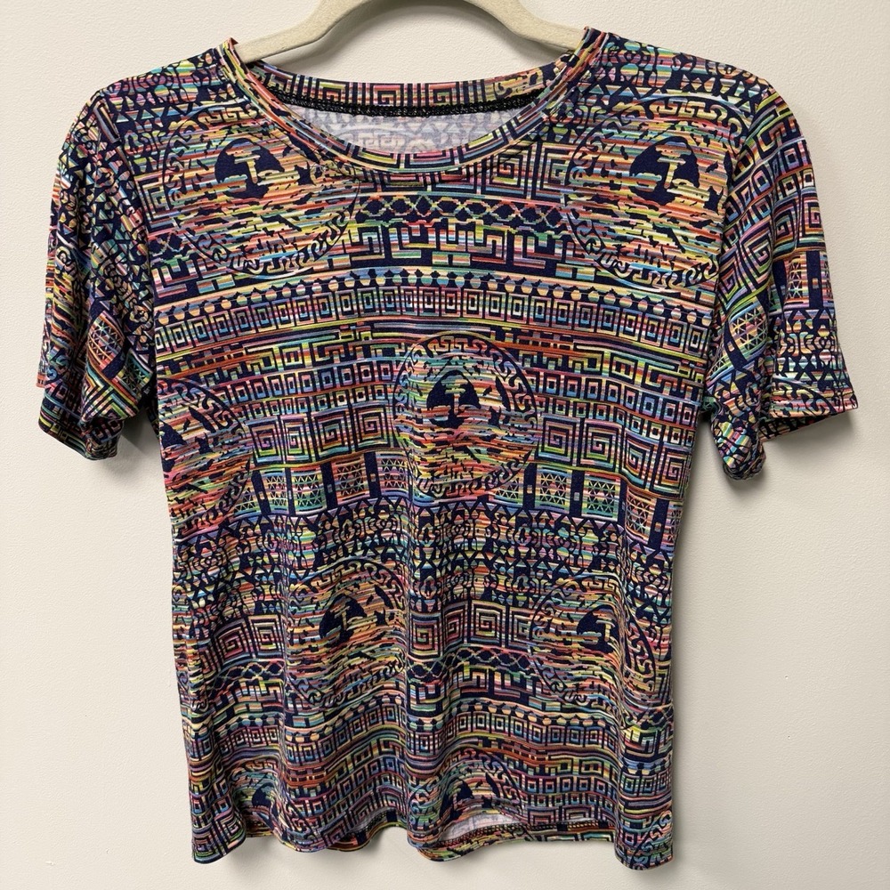 Unbranded Retro Y2K Boho Eclectic Maximalist Art-to-Wear Festival Aztec XL Shirt